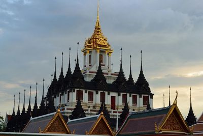 Low angle view of temple against sky