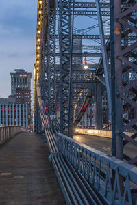 View of suspension bridge at night