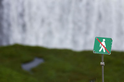 Close-up of road sign