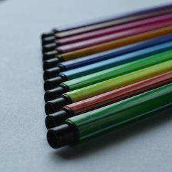 Close-up of colored pencils on table