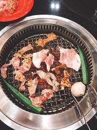 High angle view of food