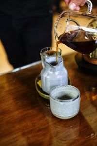 Close-up of coffee cup on table