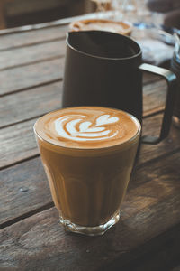 Close-up of coffee cup on table