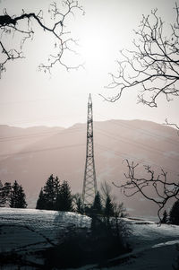 Scenic view of snow covered mountain against sky