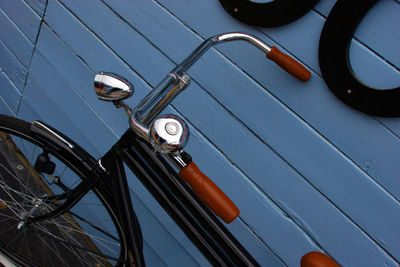 Extreme close up of bicycle handlebar