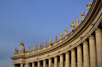 Low angle view of historical building against clear sky