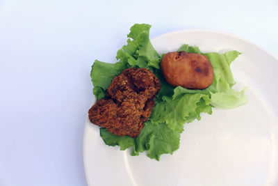 High angle view of salad in plate