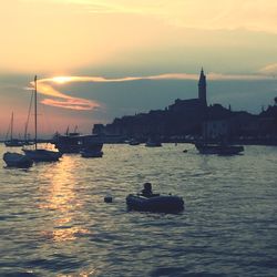 Boats sailing in sea