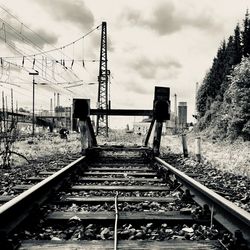 Railroad tracks against sky