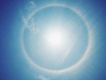 Low angle view of rainbow in sky