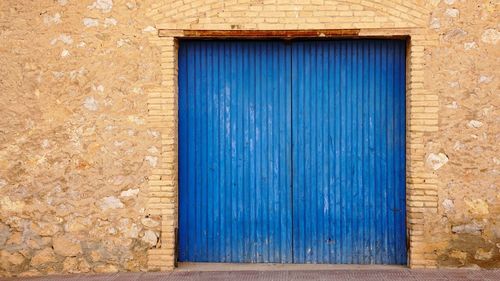 Closed wooden door