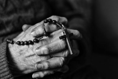 Close-up of woman praying