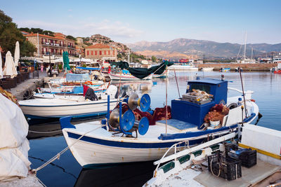 Molyvos harbor on lesbos island