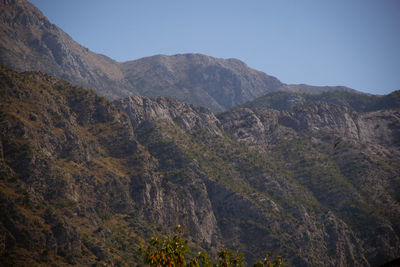 Scenic view of mountains against clear sky