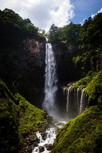 Scenic view of waterfall in forest