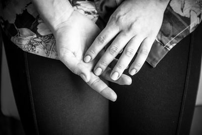 Close-up of woman hand with tattoo