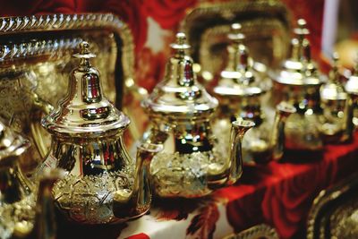 Close-up of wine glasses for sale