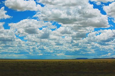 Scenic view of landscape against cloudy sky