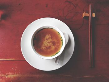 Directly above shot of coffee cup