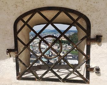 View of old window on wall