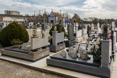 Cemetery view against the sky