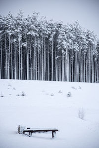 Scenic view of snow covered landscape against sky