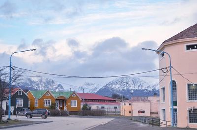 Road passing through town