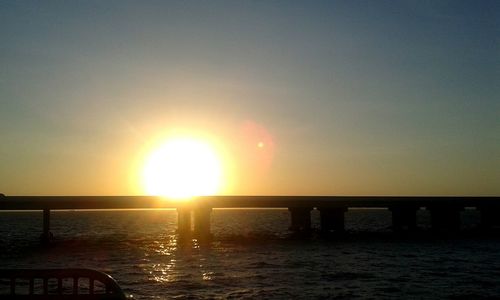 Scenic view of sunset over sea