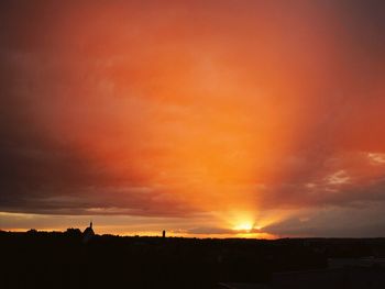 Silhouette of landscape at sunset