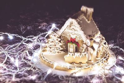 Close-up of cake on table