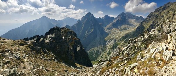 Scenic view of mountains against sky