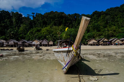 The moken sea gypsy village at koh surin on the mu ko surin national park, surin islands of thailand