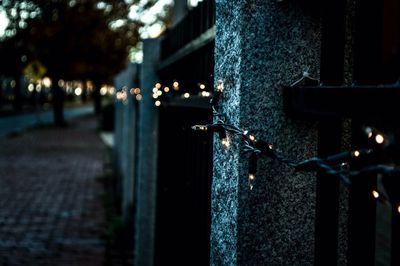 Close-up of illuminated lamp