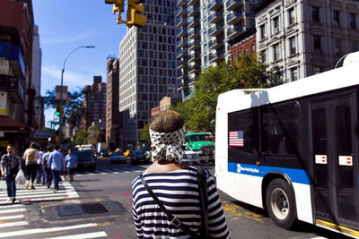 Person standing on city street