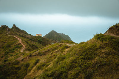 Scenic view of mountains against sky