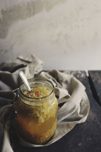 Close-up of drink on table