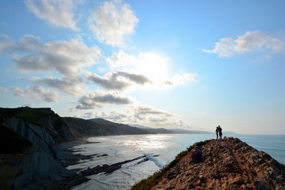 Tomada desde el acantilado de zumaia, situado sobre el flysch, país vasco, spain. 