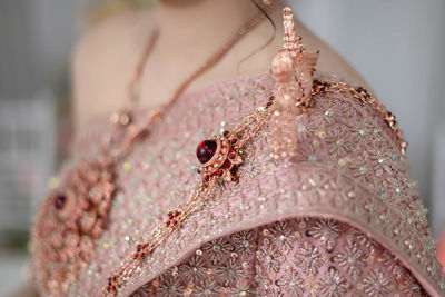 Close-up of wedding dress