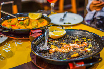 Close-up of food on barbecue grill