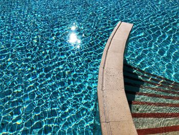 Blue water in a swimming pool