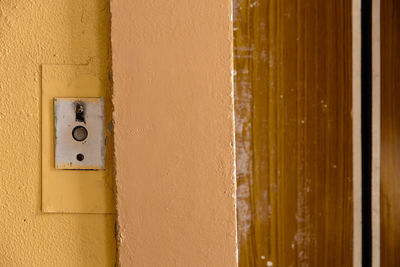 Close-up of elevator button