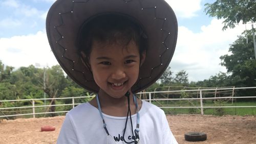 Portrait of boy smiling