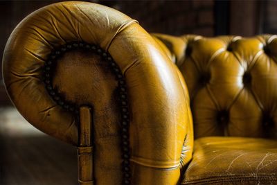 Cropped image of leather armchair