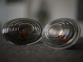 Close-up of glass jar on table