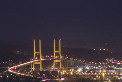 Illuminated city at night