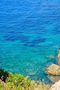 High angle view of sea shore