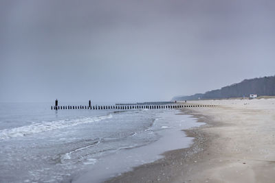 Scenic view of beach against sky