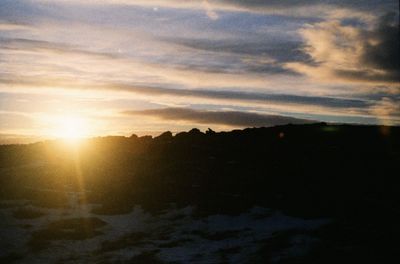 Scenic view of landscape against cloudy sky