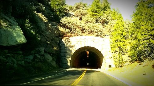 Road passing through tunnel