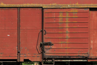 Full frame shot of old red train